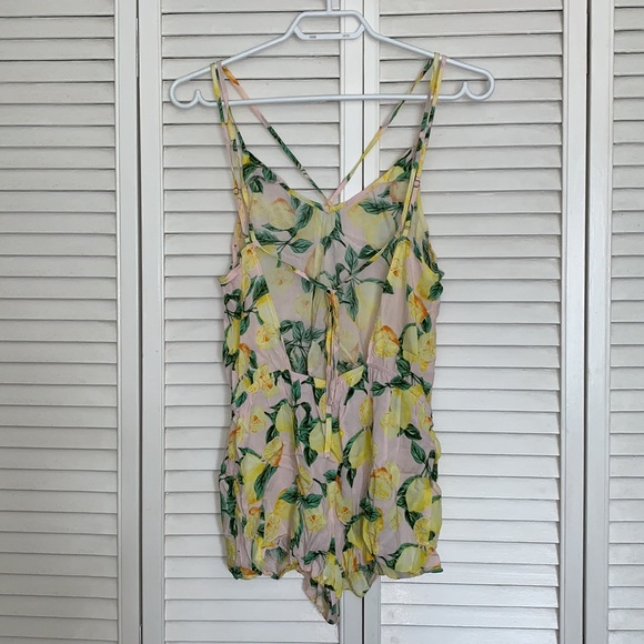 Small Forever 21 lemon 🍋 print romper beach coverup - Picture 4 of 7